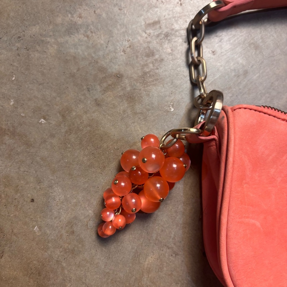 Ann Taylor Womens Small Pink Salmon Leather Handbag Clutch Bag Purse charm NWT - Picture 4 of 8